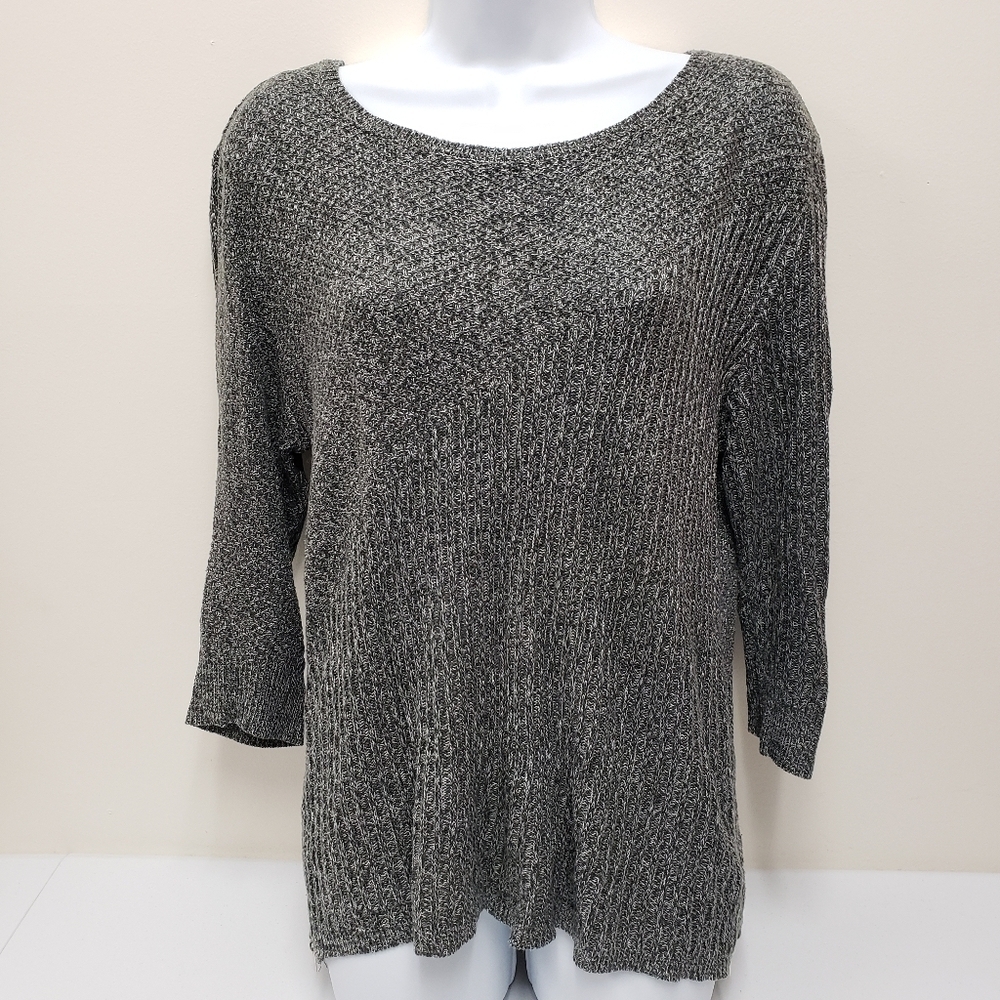 New York & Company Womens Acrylic Sweater Top Side Zippers Size Large